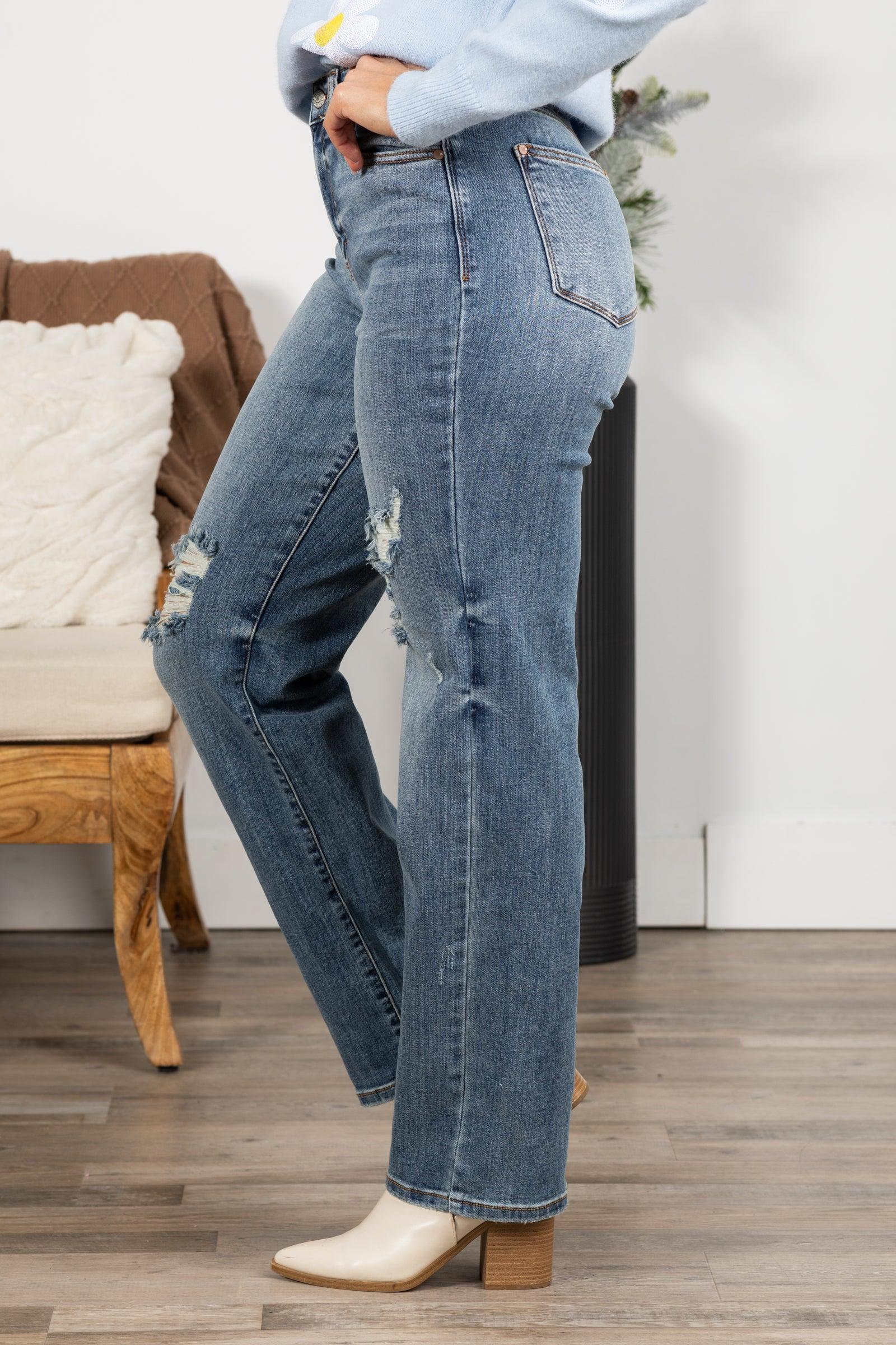 Judy Blue High Waist Dad Straight Jeans Product Image