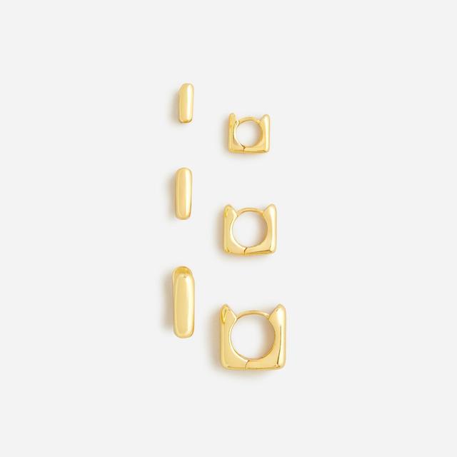 Square hoop earrings three-pack Product Image