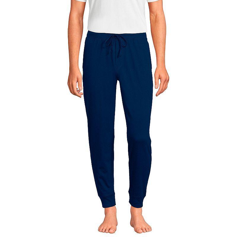 Lands' End Men's Lands' End Knit Jersey Joggers, Size: Large, Dark Blue - Size: L Product Image