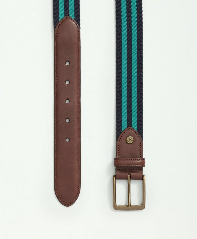 Webbed Cotton Belt With Brass-Tone Buckle Product Image