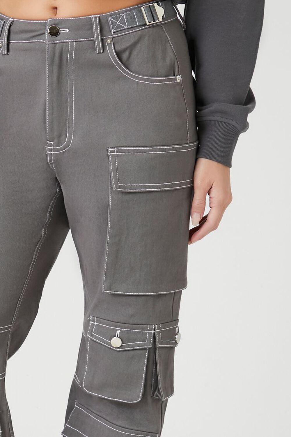 Twill Topstitched Cargo Pants | Forever 21 Product Image