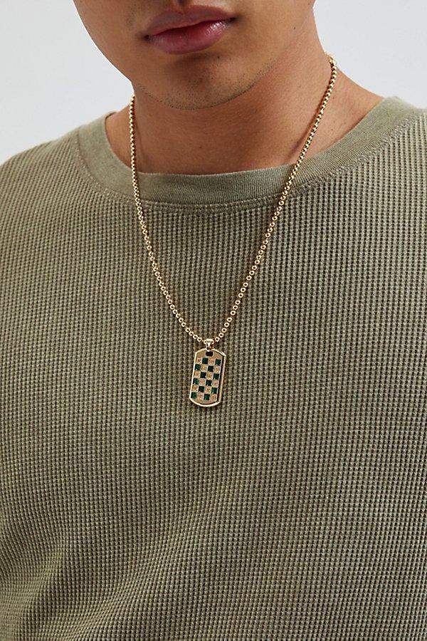 Soren Check Tag Pendant Necklace Mens at Urban Outfitters Product Image