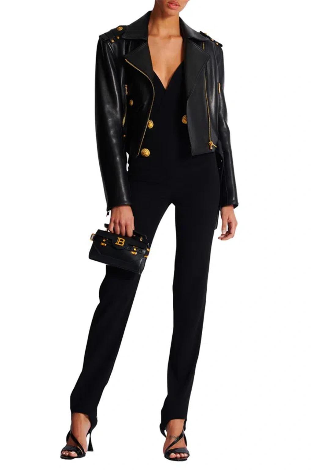 BALMAIN Halterneck Crepe Jumpsuit In Noir Product Image