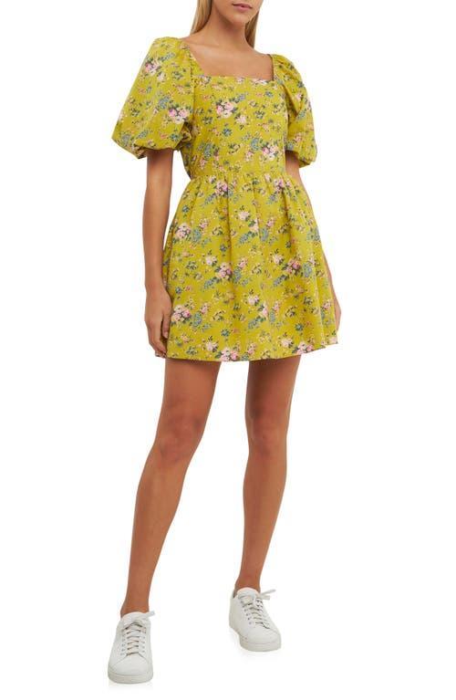 English Factory Floral Print Cutout Back Puff Sleeve Minidress Product Image