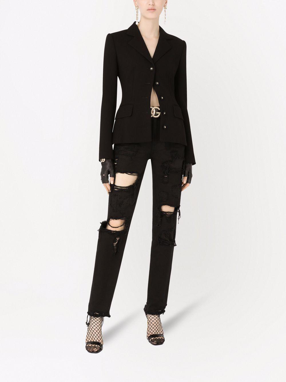 Button-front Blazer In Black Product Image