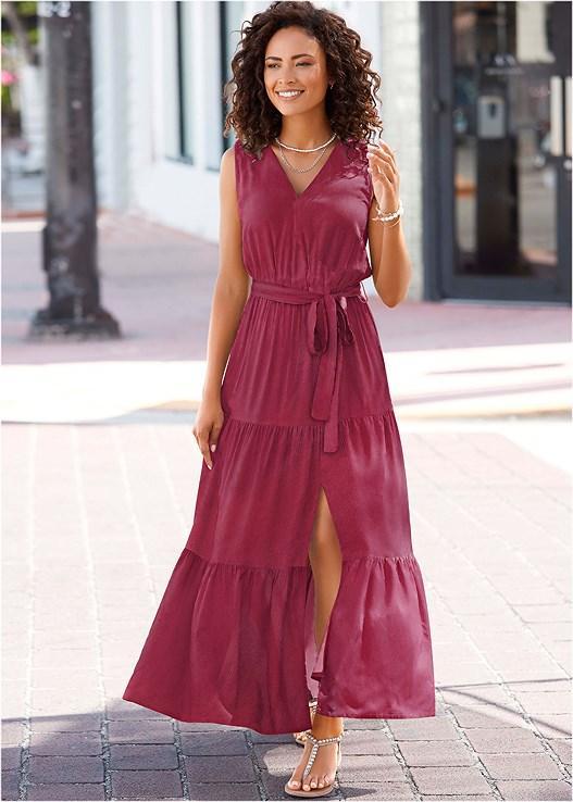 Wrap Tiered Maxi Dress Product Image
