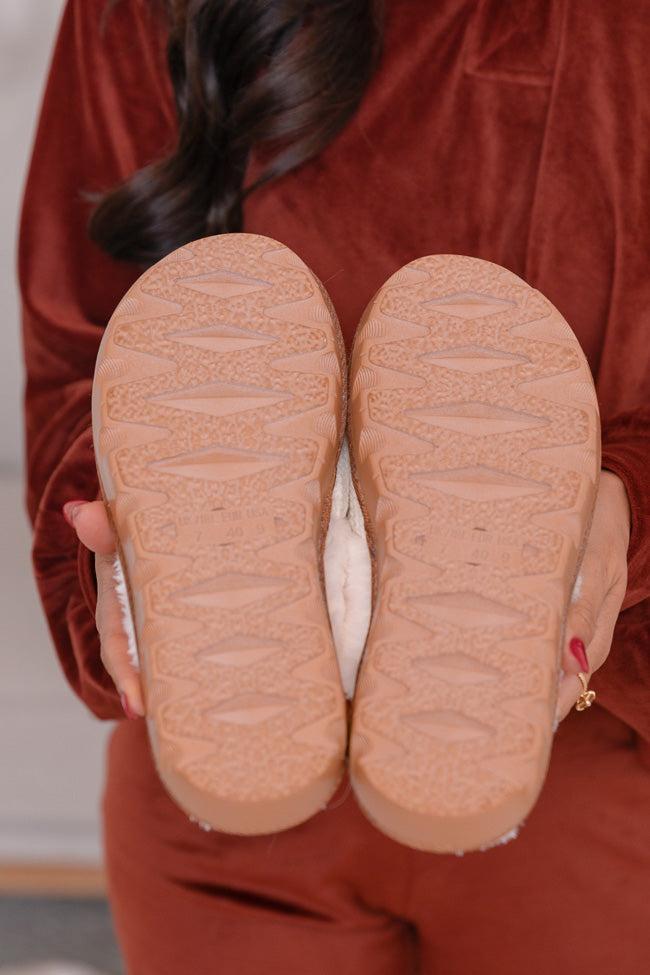 Emerson Cream Cable Knit Slippers FINAL SALE Product Image