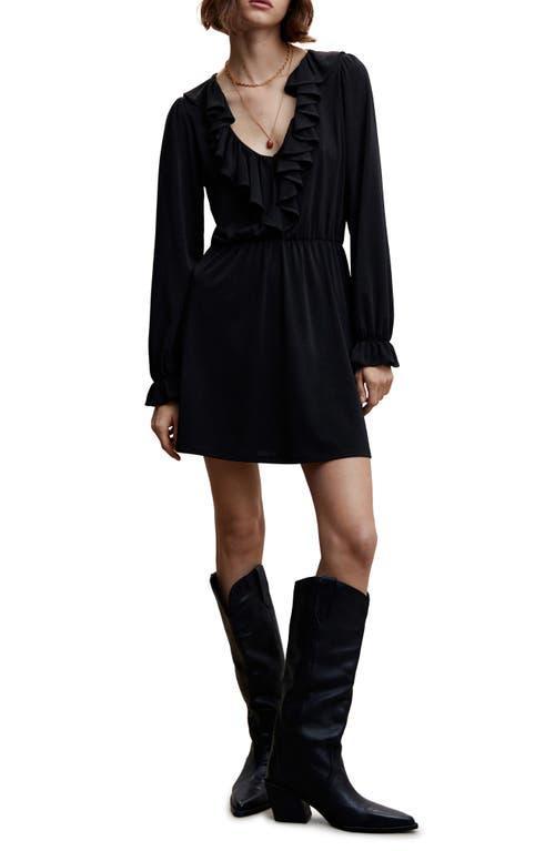 MANGO Ruffle Long Sleeve Dress Product Image