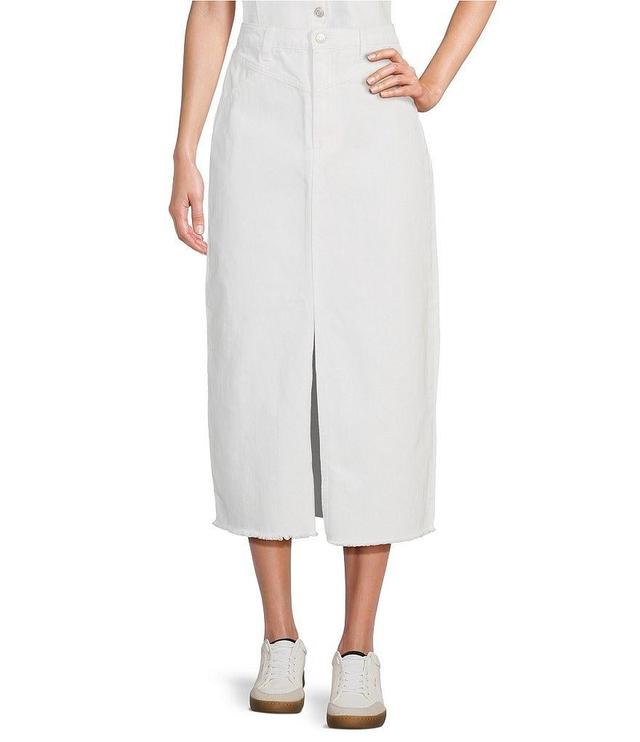 Reba Front Slit Denim Midi Skirt Product Image