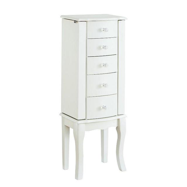 White 4-Drawer Jewelry Armoire, Womens Product Image