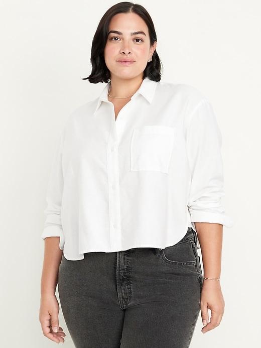 Button-Down Crop Shirt Product Image