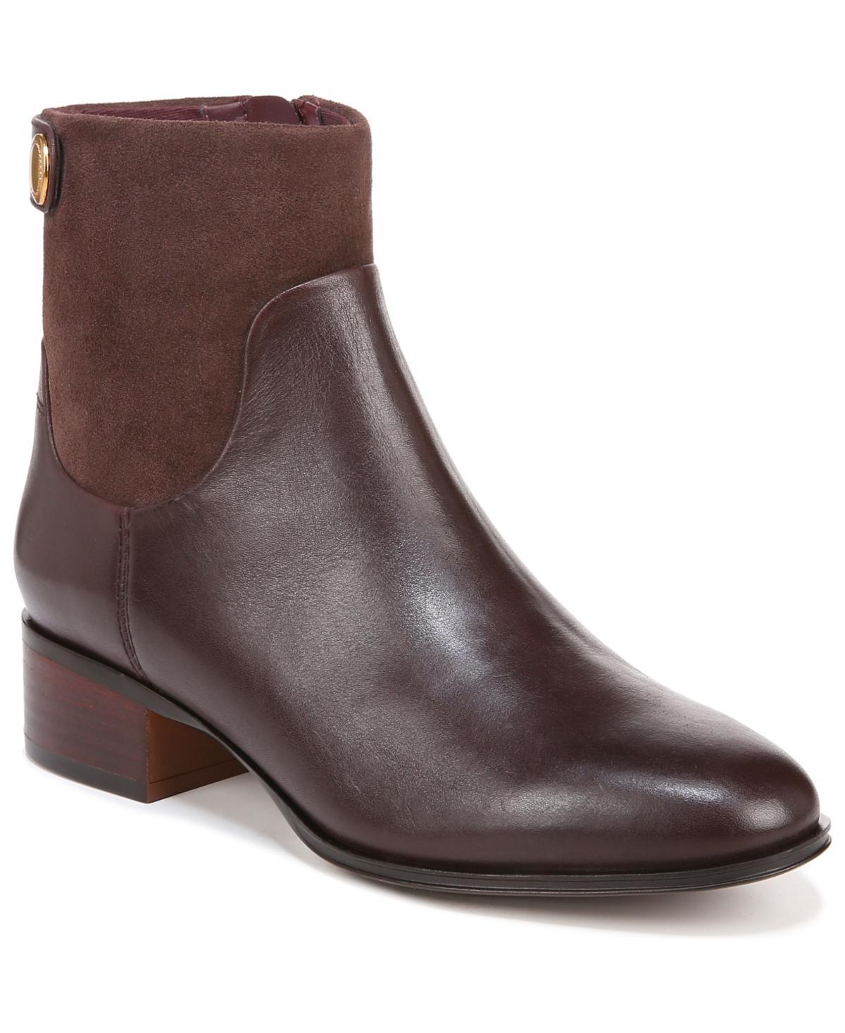 Franco Sarto Womens Jessica Stacked Heel Casual Booties - Brown Leather Product Image