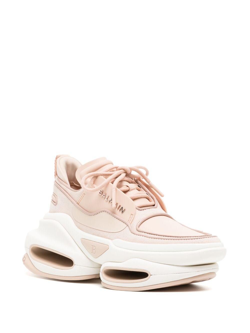 BALMAIN Logo-plaque Low-top Sneakers In Rose_clair Product Image