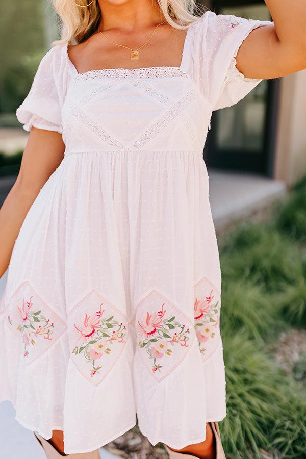 Feeling At Home Embroidered Dress In White Product Image