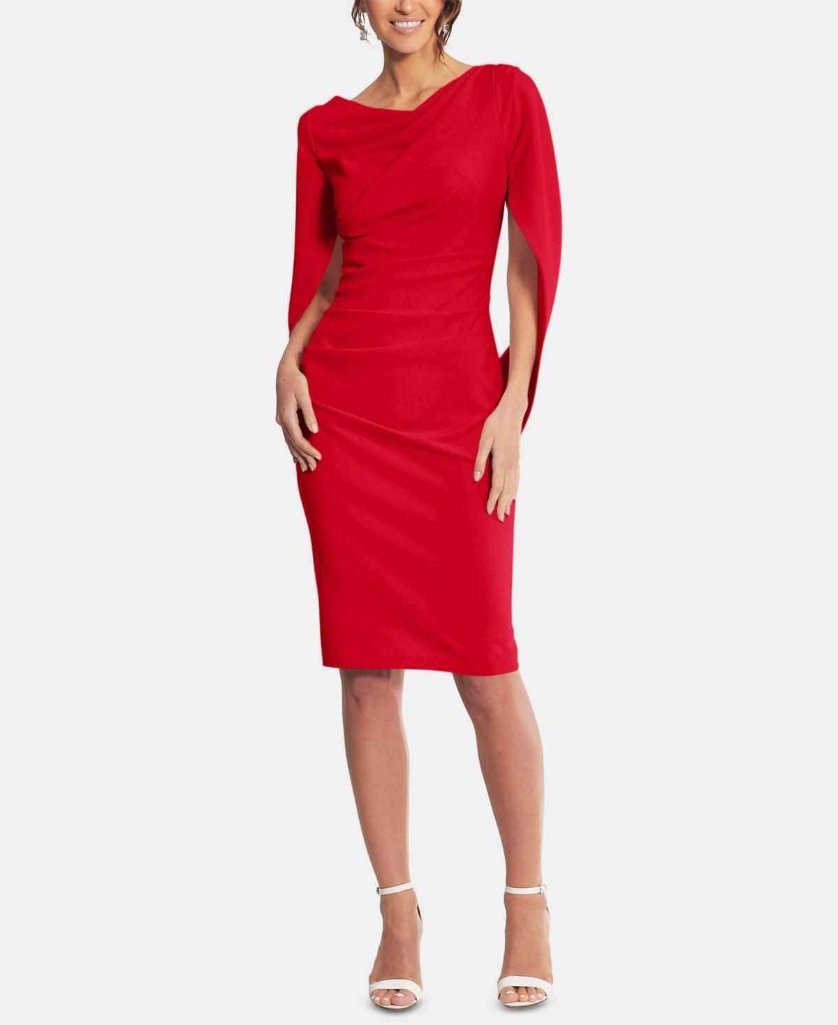 Betsy & Adam Drape Back Scuba Crepe Cocktail Dress Product Image