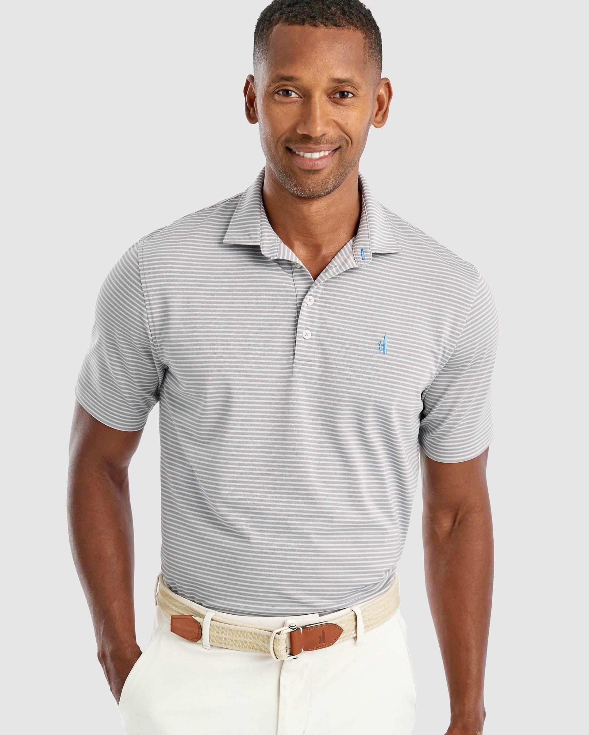 Performance Mesh Polo - Hunter Stripe Male Product Image