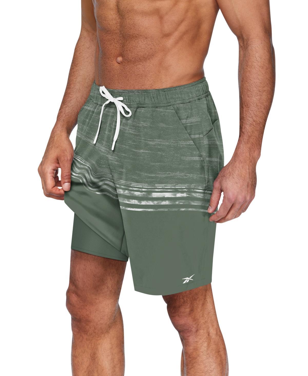 Reebok Mens Quick-Dry Distressed Heather Core Valley 7 Swim Trunks Product Image