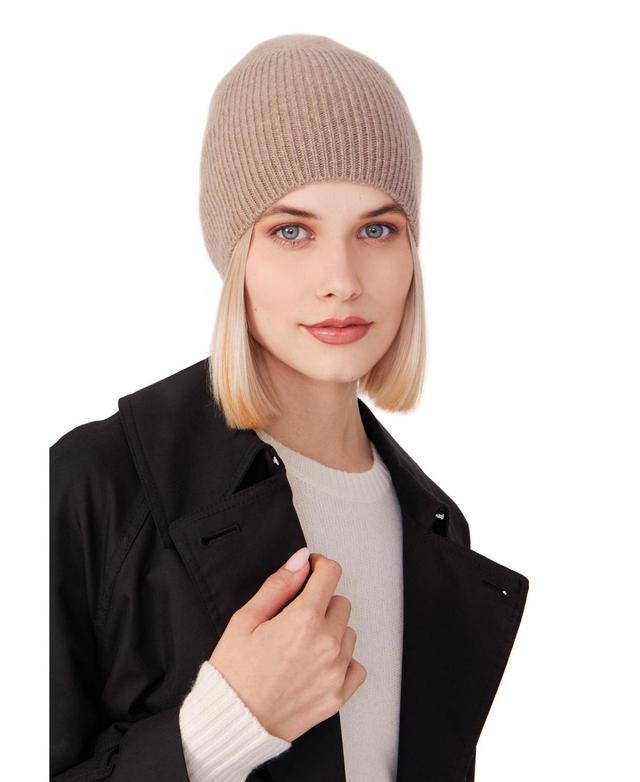 Style Republic Womens 100% Pure Cashmere Fully Ribbed Beanie Product Image