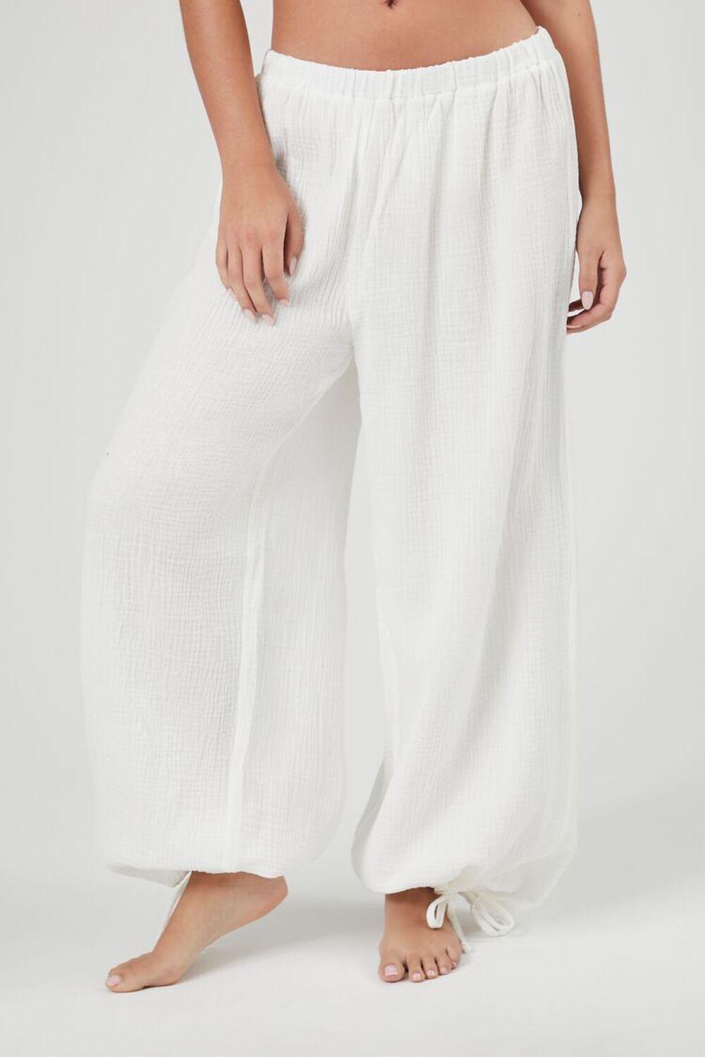 Gauze Wide-Leg Swim Cover-Up Pants | Forever 21 Product Image