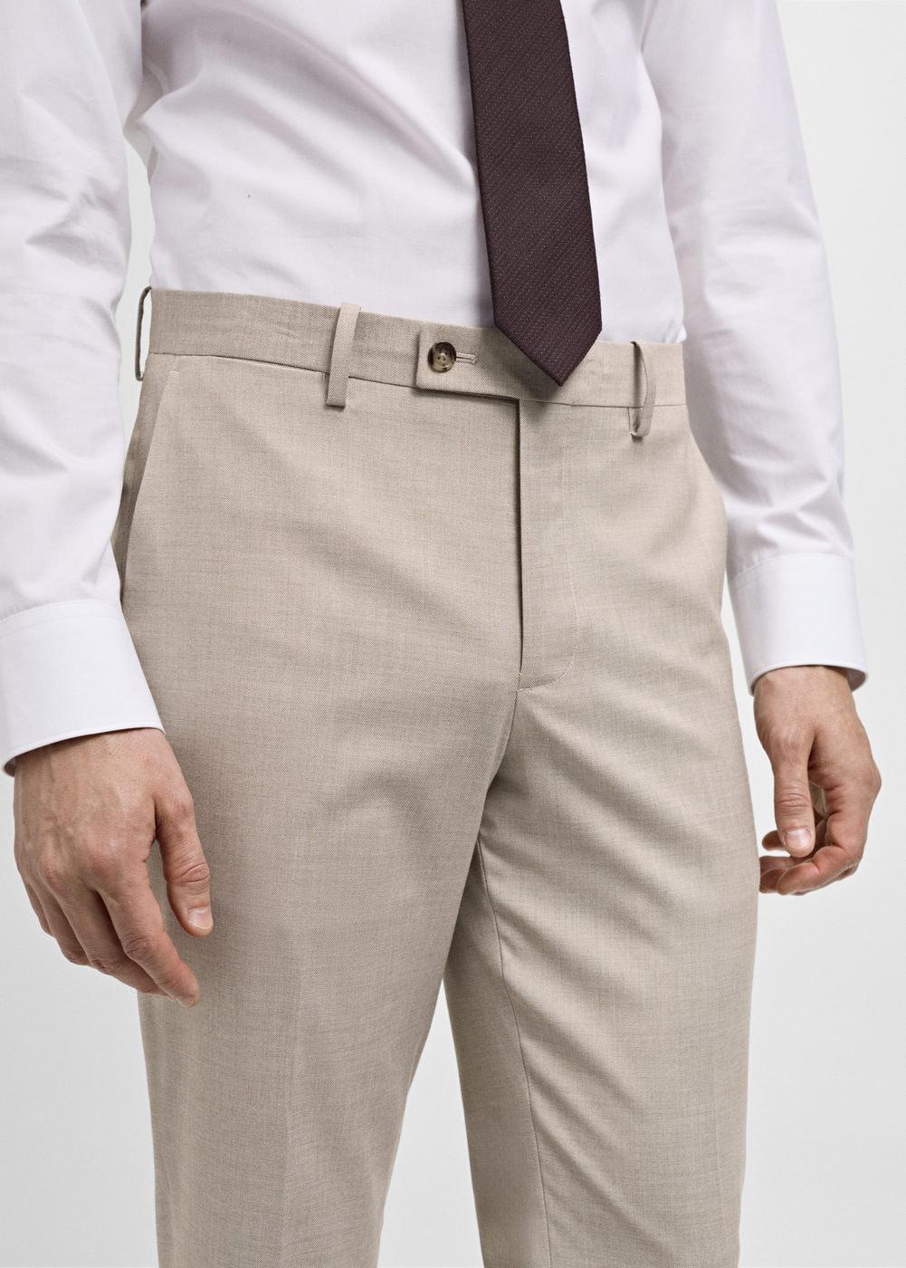 MANGO MAN - Stretch fabric slim-fit suit pants beigeMen Product Image