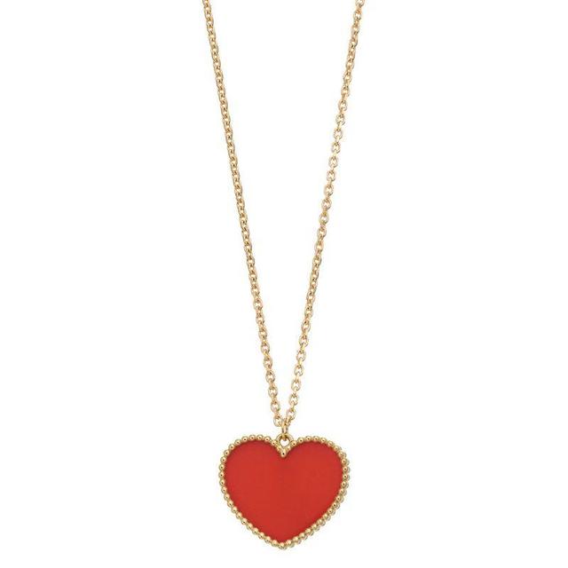 14k Gold Carnelian Heart Pendant Necklace, Womens Product Image