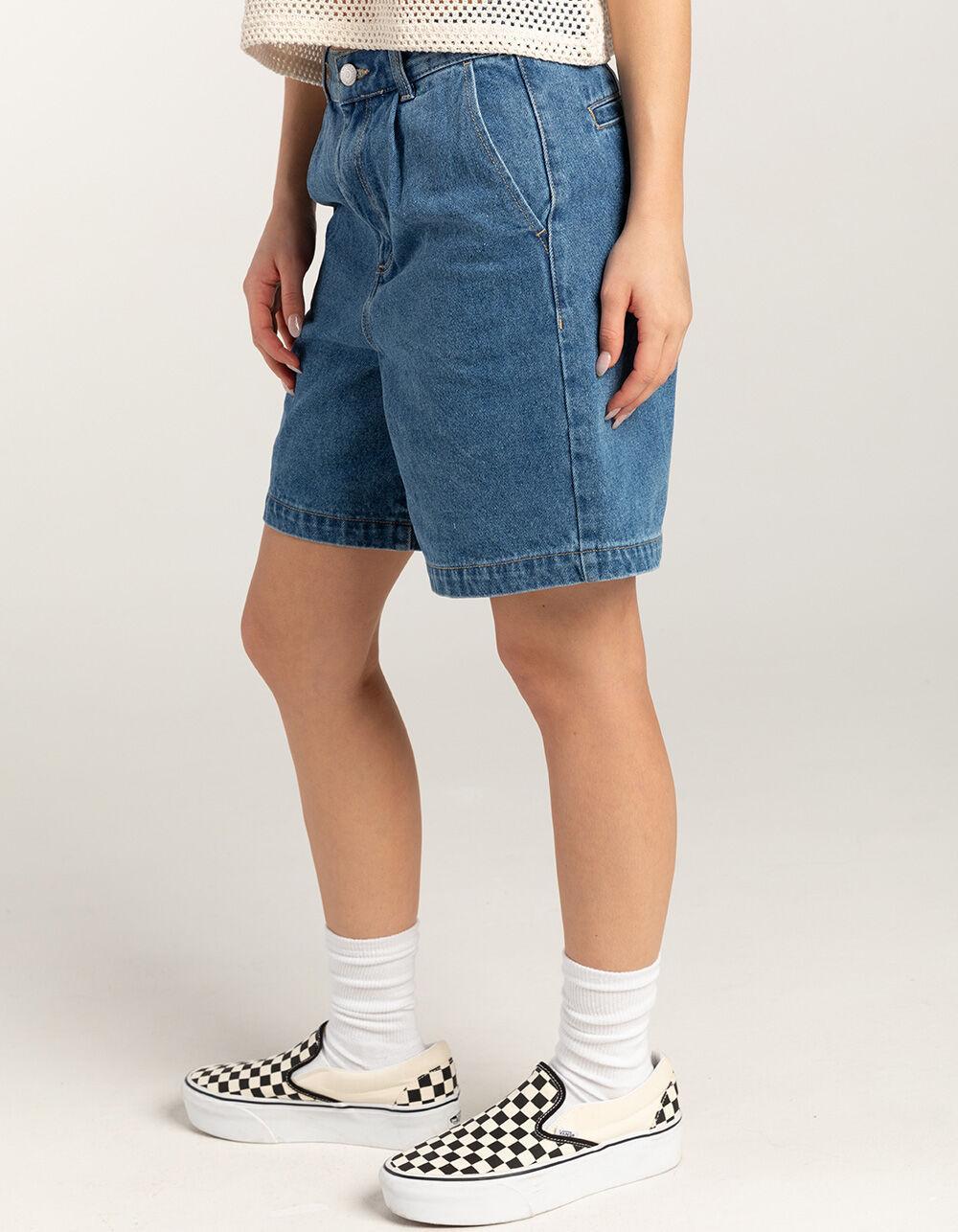 OBEY Eli Womens Pleated Denim Jorts Product Image