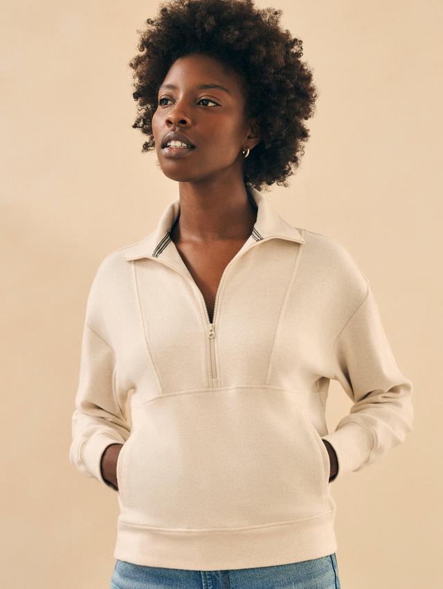 Legend™ Lounge Half Zip Sweatshirt - Off White Female Product Image