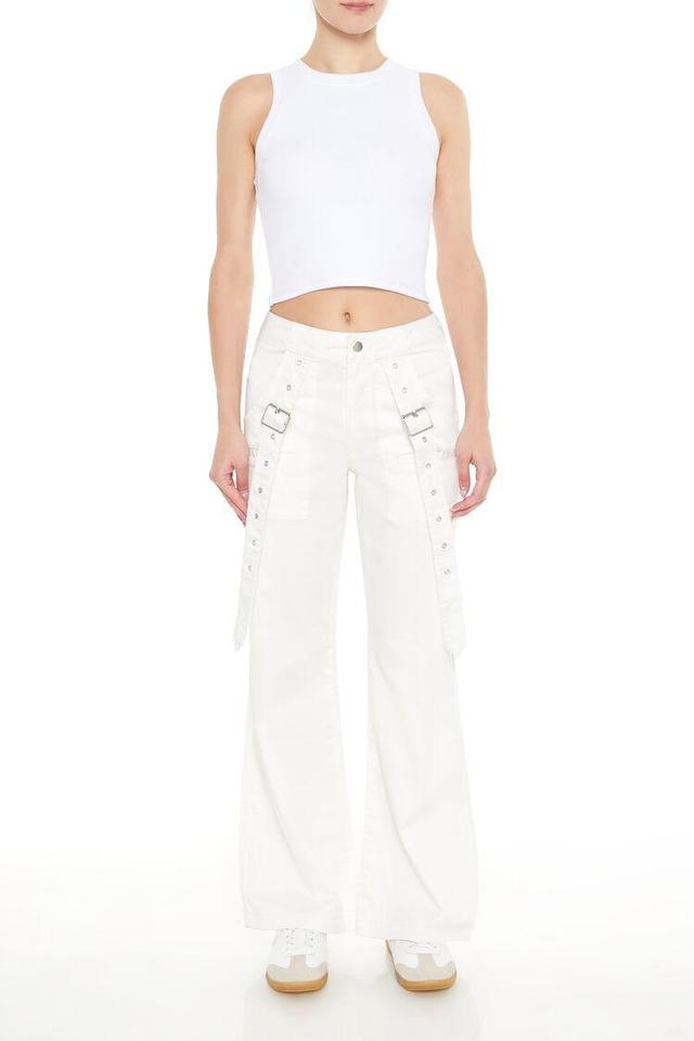 Buckled Twill Wide-Leg Pants | Forever 21 Product Image