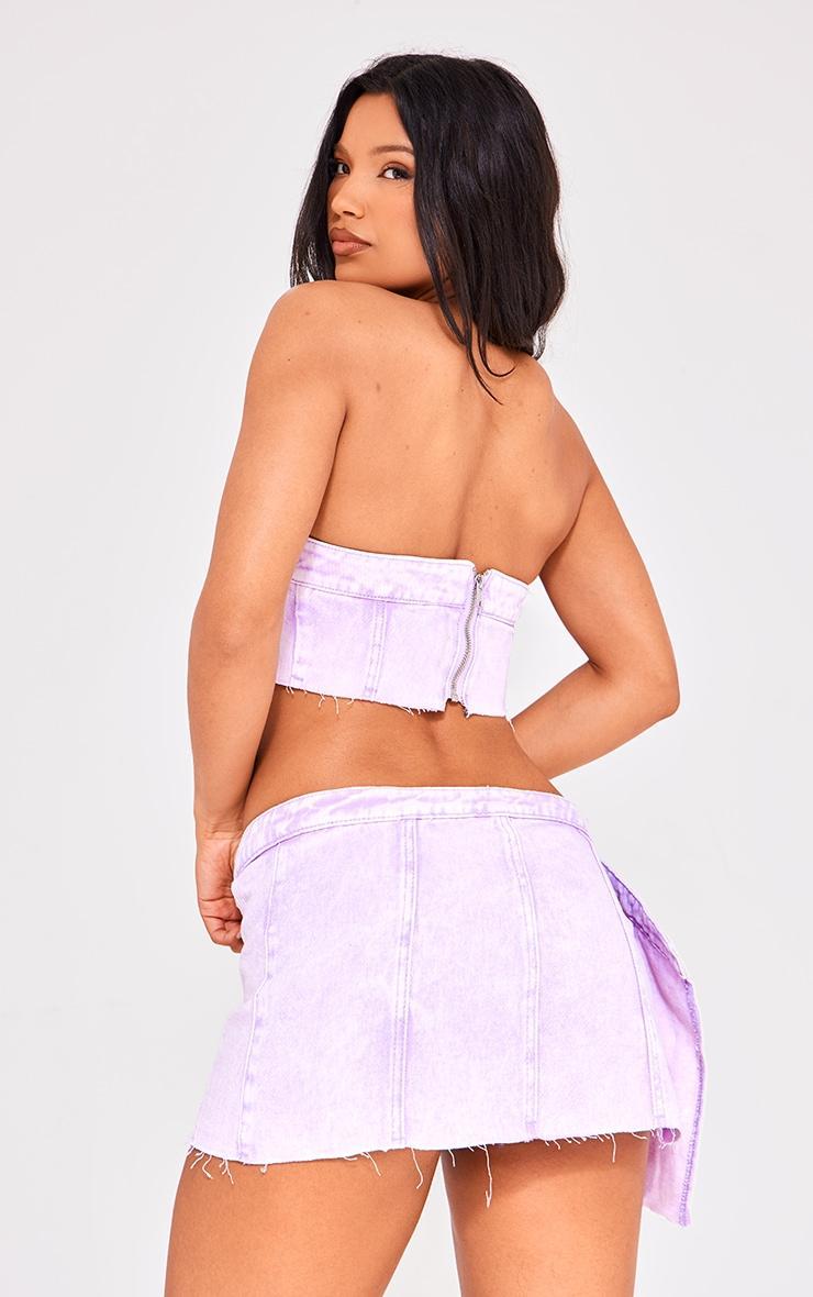 Washed Lilac Extreme Denim Bandeau Top Product Image