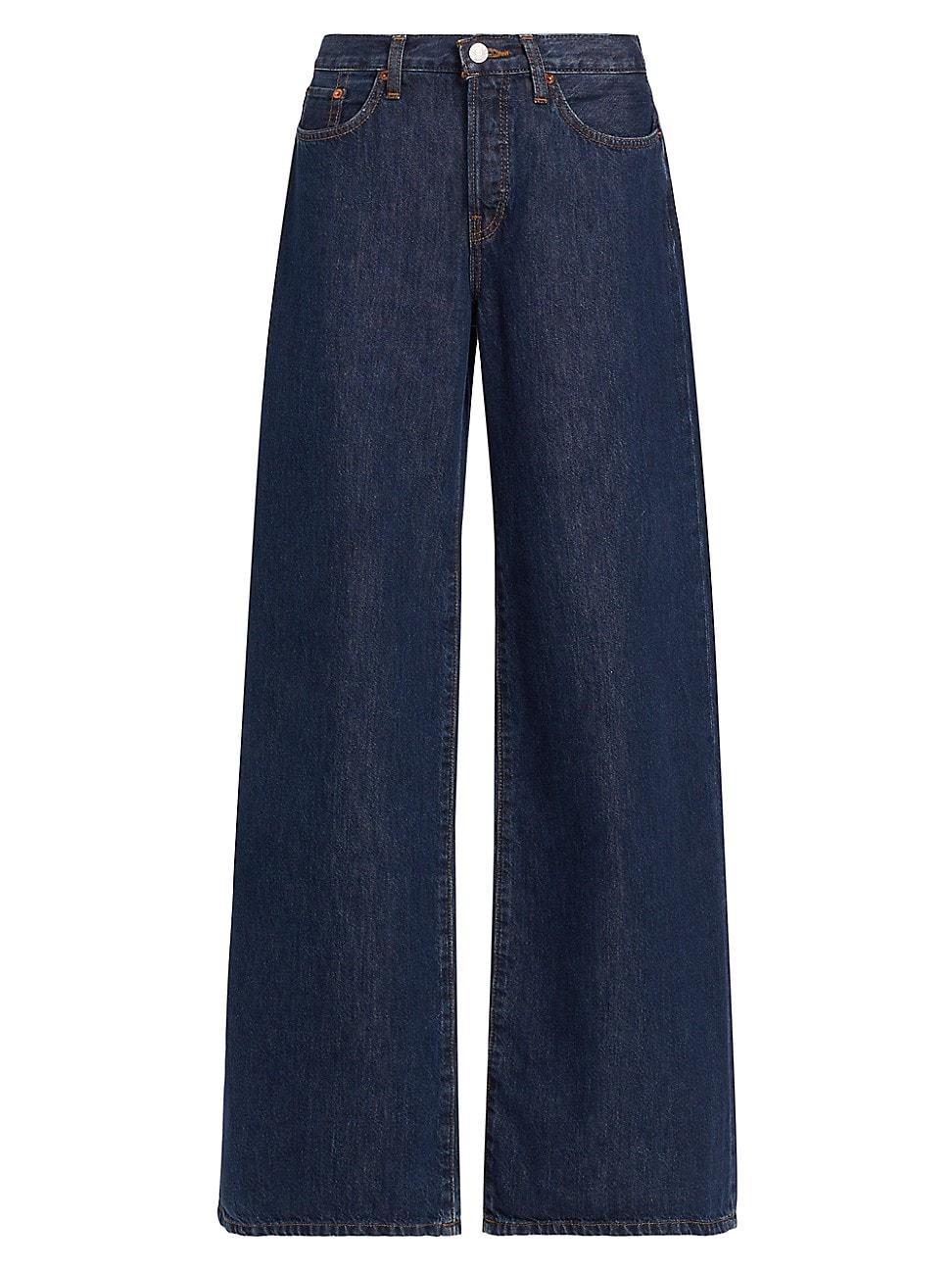 Womens Mid-Rise Wide-Leg Palazzo Jeans product image