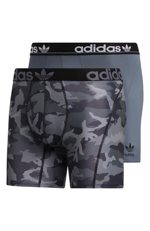 adidas Originals Mens adidas Originals Trefoil 2 Pack Underwear - Mens Grey/Camo Product Image