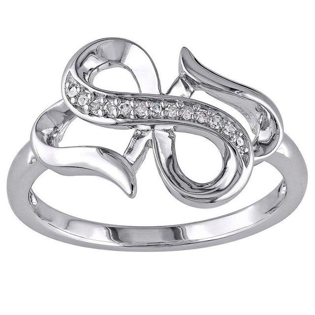 Stella Grace Sterling Silver Diamond Accent Infinity Heart Ring, Womens White Product Image