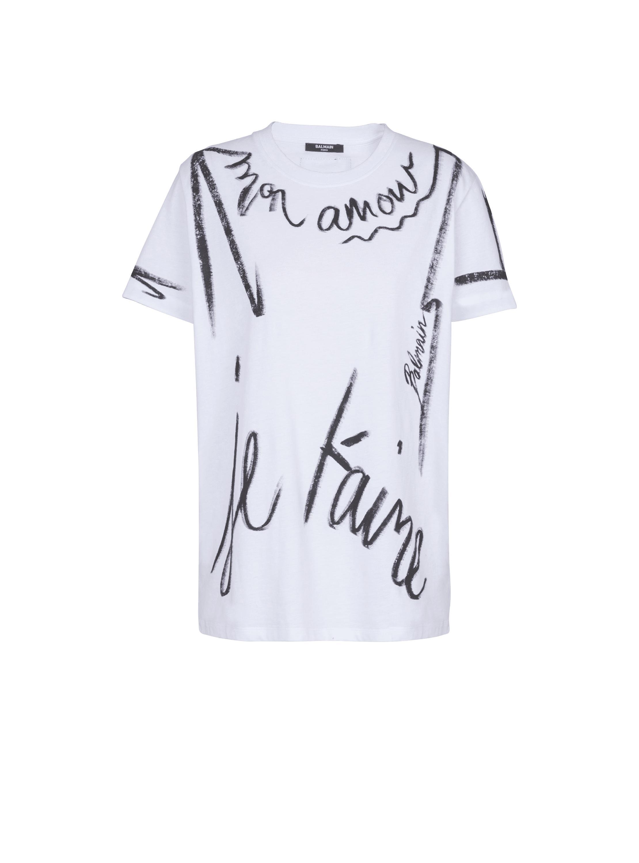 Short-sleeved T-shirt with "Je t'aime" print product image