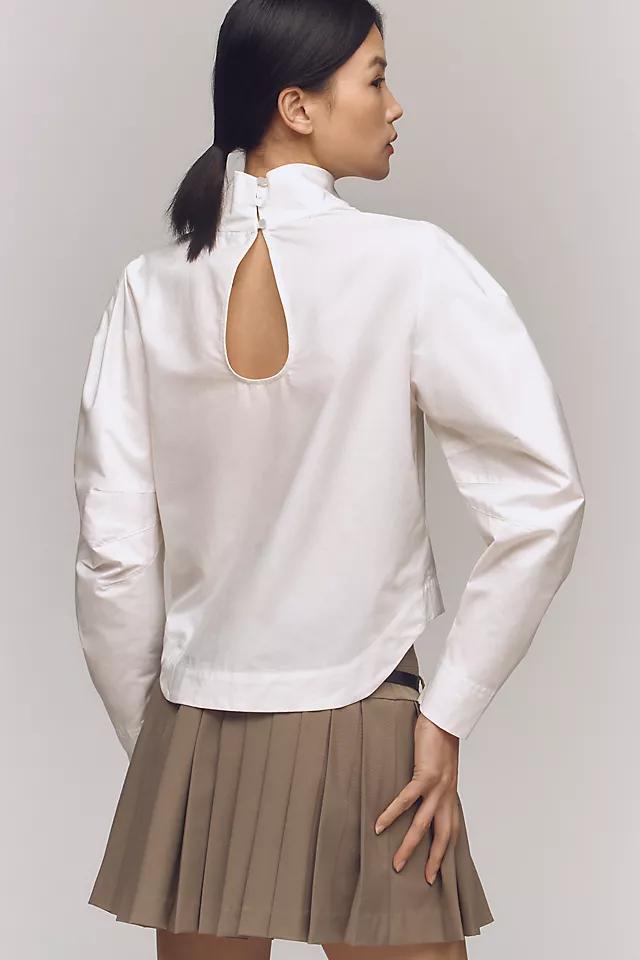 By Anthropologie Long-Sleeve Mock-Neck Rounded Shoulder Top Product Image