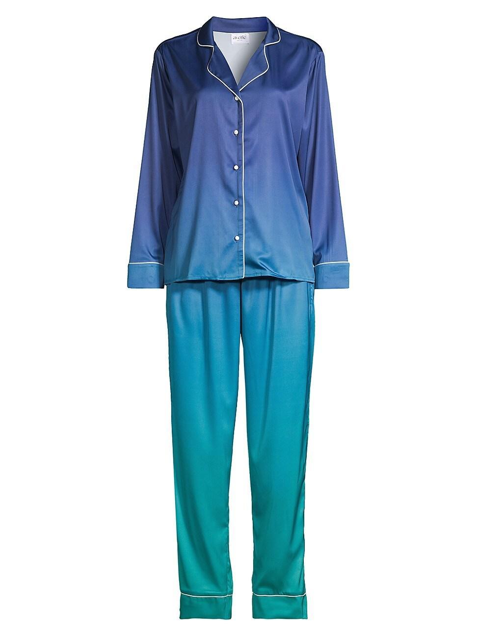 Womens Sunset Ocean Dip Ombrd Long Pajama Set Product Image