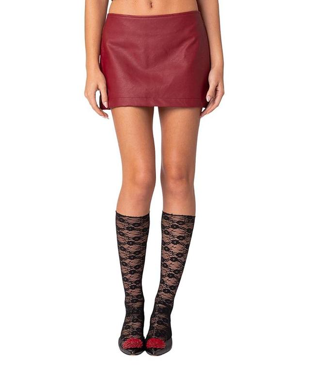 EDIKTED Aster Faux Leather Miniskirt Product Image