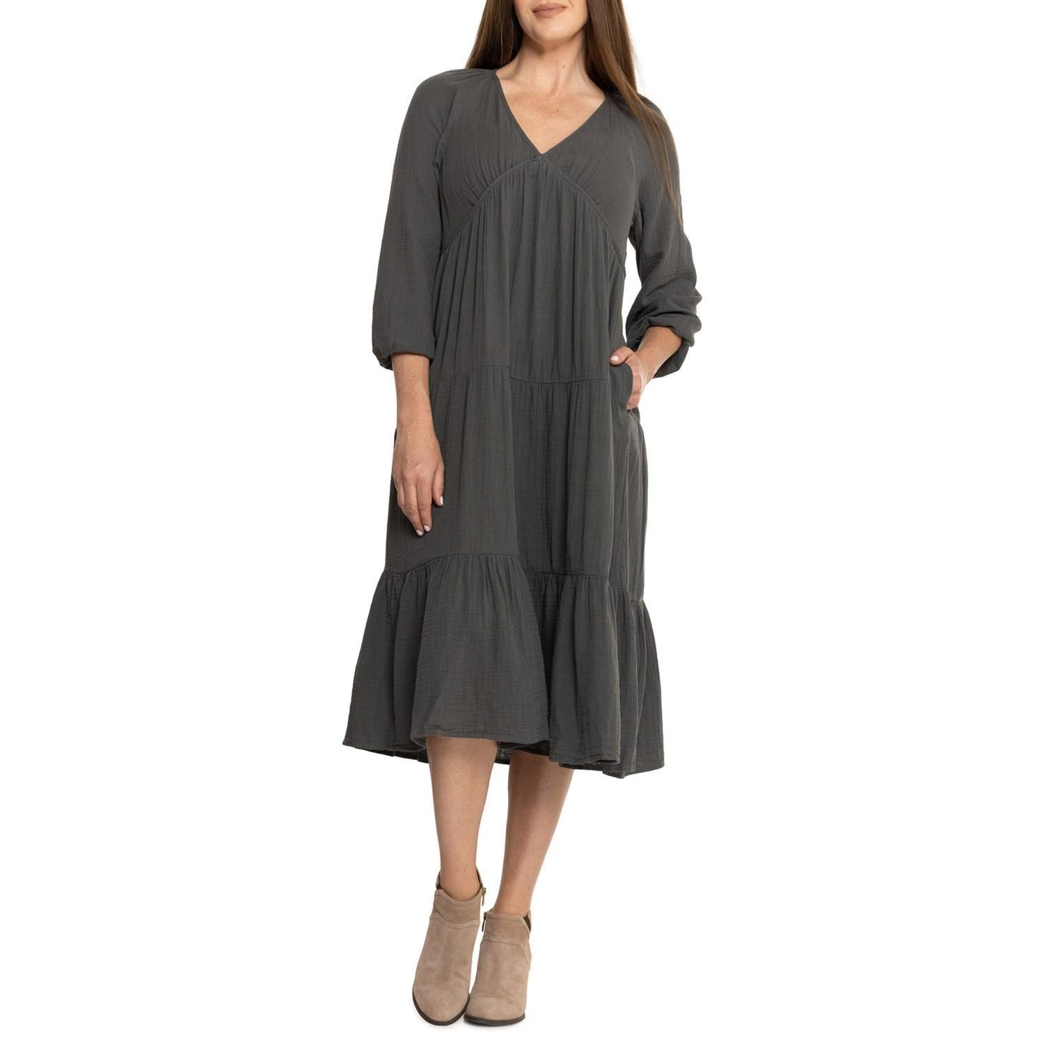 Faherty Gauze Sirene Midi Dress - Long Sleeve product image