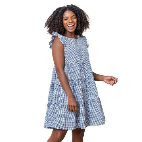 Hope & Henry Womens Organic Cotton Flutter Sleeve Short Tiered Dress, Womens Product Image