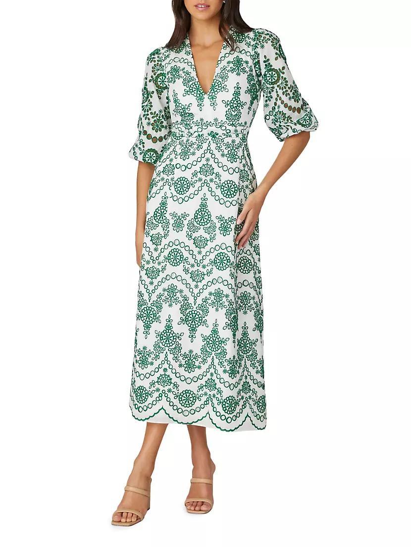 Glenda Embroidered Midi-Dress Product Image