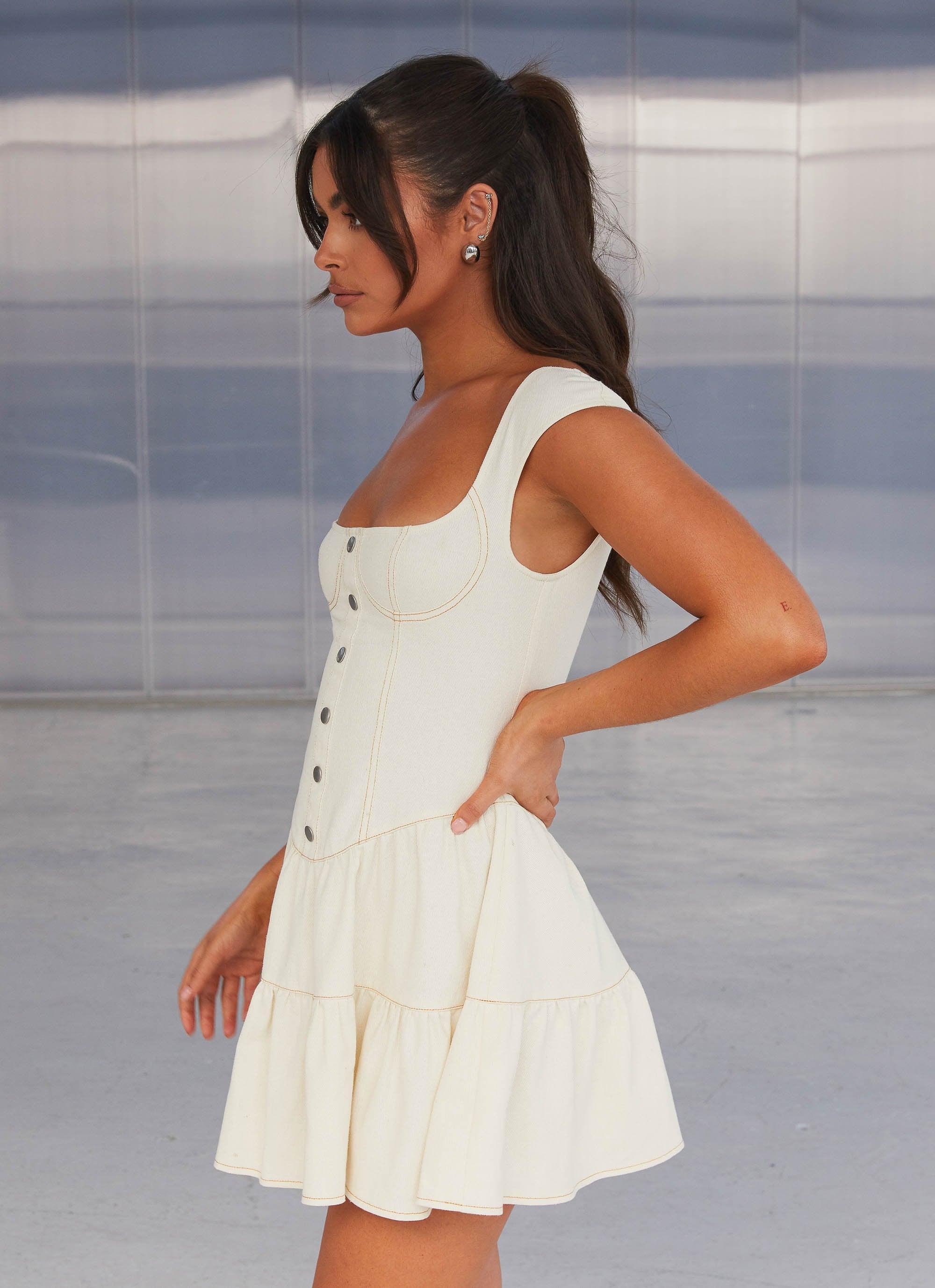 Isabella Denim Bustier Dress - Antique Product Image