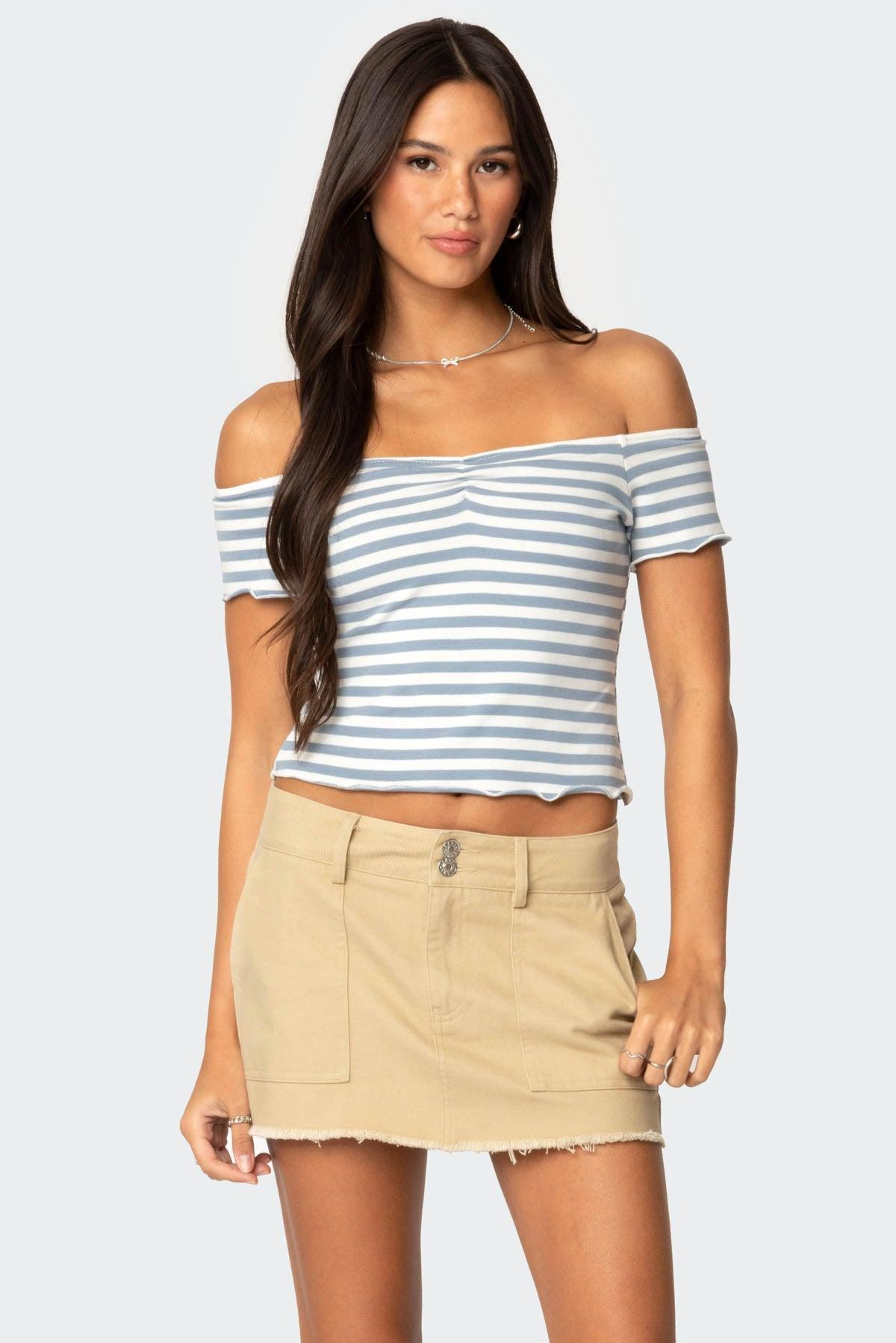 Shara Striped Off Shoulder Top product image