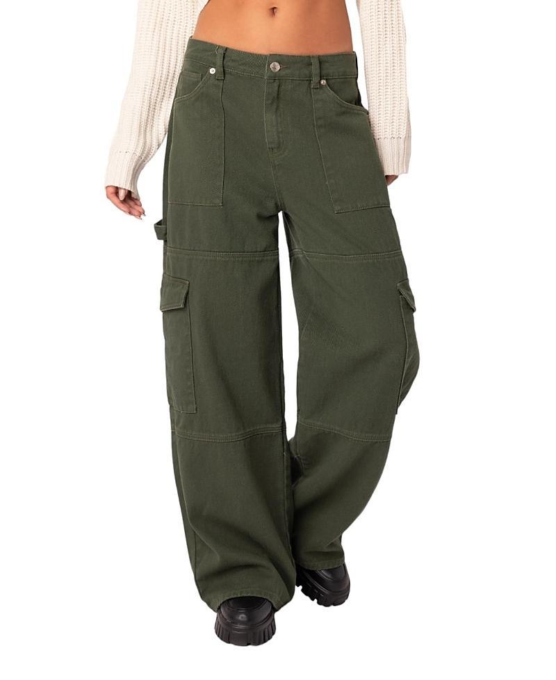 Edikted Ember Denim Cargo Pants Product Image