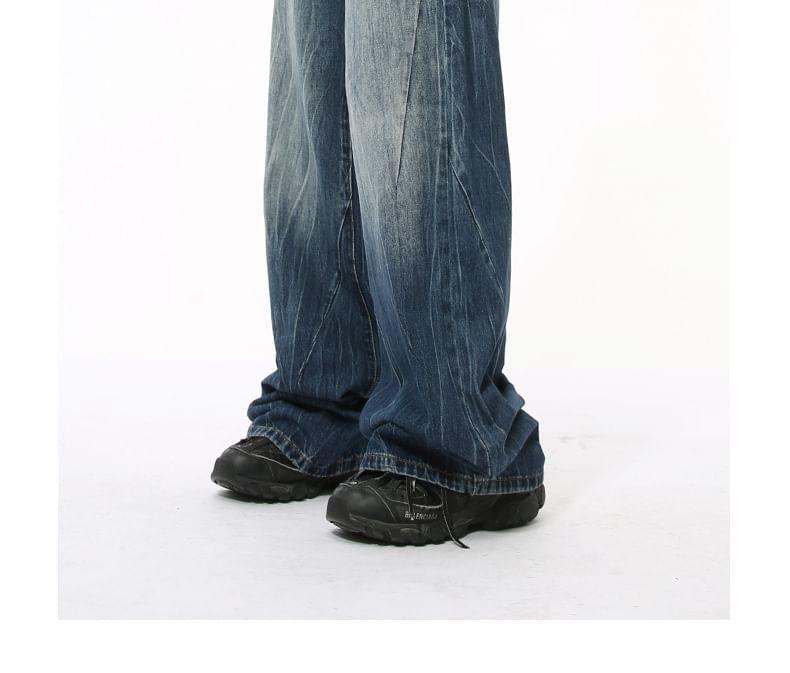 Mid Rise Washed Wide Leg Jeans Product Image