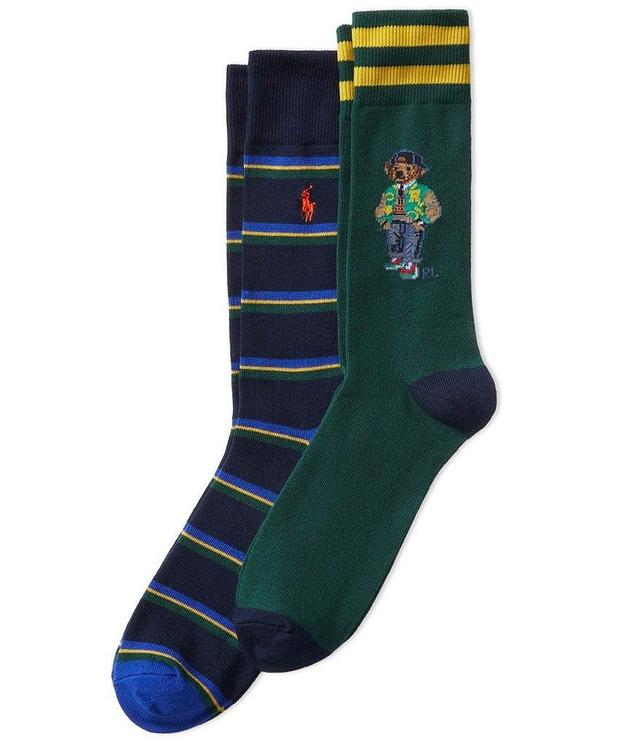 Polo Ralph Lauren Heritage Icon Bear & Striped Crew Socks 2-Pack Product Image