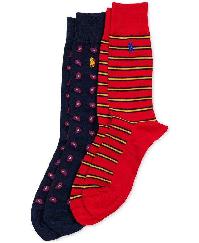 Polo Ralph Lauren Mens 2-Pk. Paisley & Stripes Slack Socks Product Image