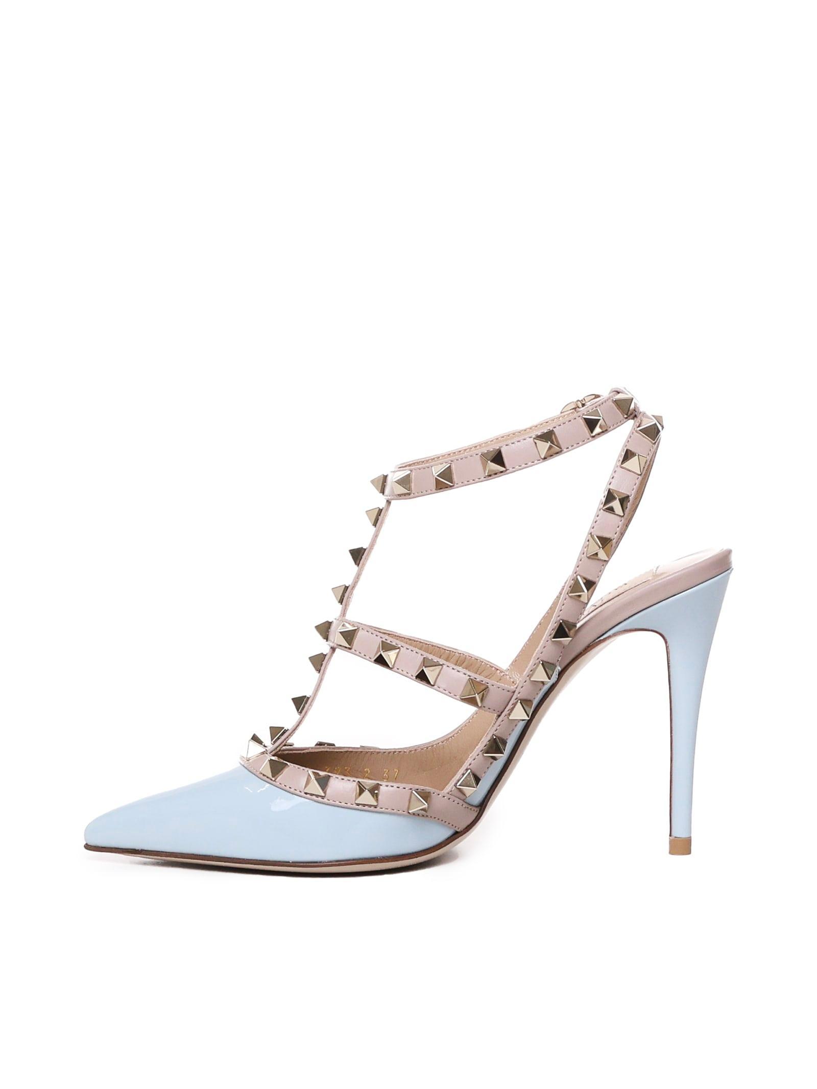 Rockstud 100mm Patent-leather Pumps In Azul Product Image