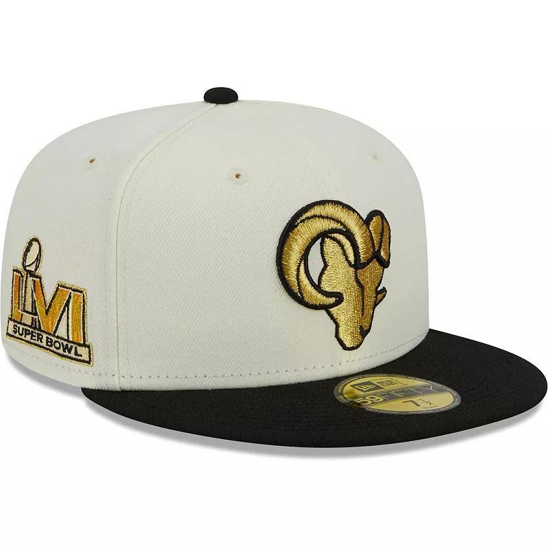 Mens New Era Cream/Black Los Angeles Rams City Icon 59FIFTY Fitted Hat Product Image