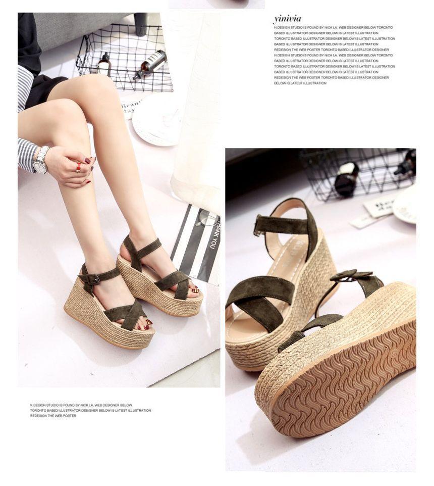 Platform Wedge Heel Espadrille Sandals Product Image