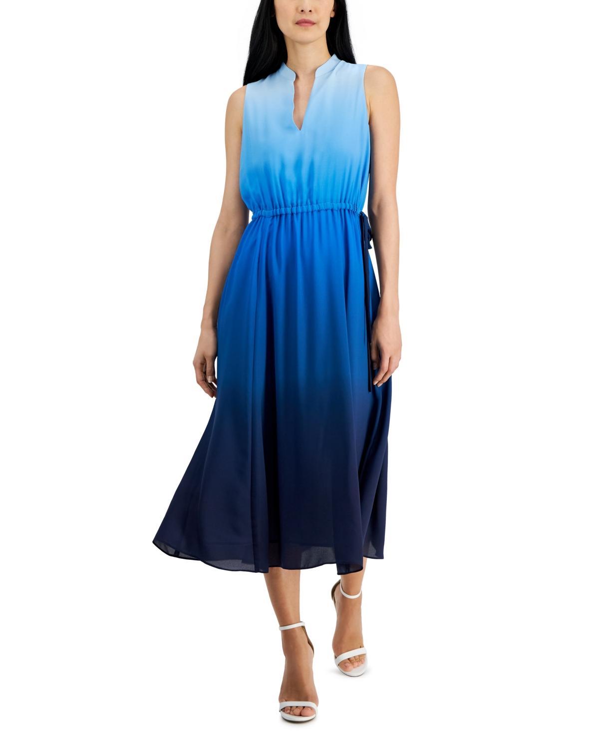 Anne Klein Womens Jenna Ombre Sleeveless Midi Dress - Dst Mt Product Image