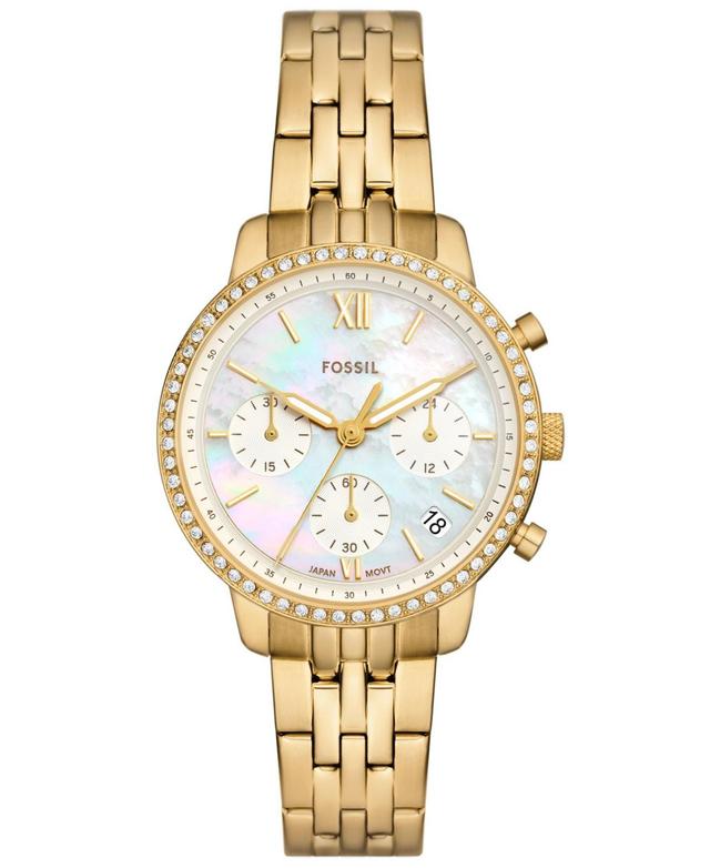 Fossil Womens Neutra Chronograph Gold Tone Stainless Steel Bracelet Watch Product Image